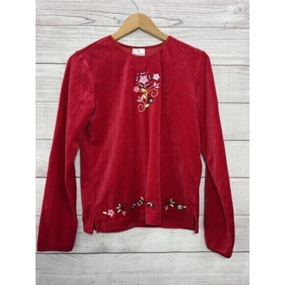 Hanna Andersson Baby Size 160  Velvet Embroidery Red Long Sleeve